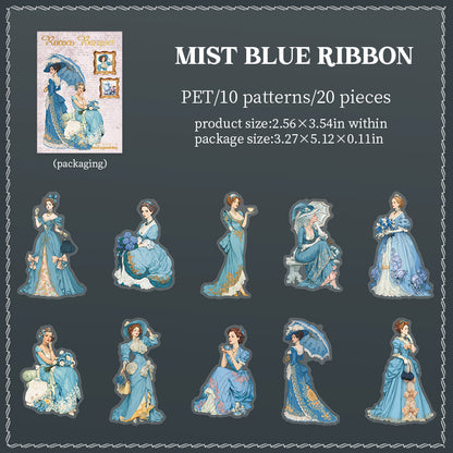 [2603-005] Vintage Character PET Background Collage Stickers 6 Styles