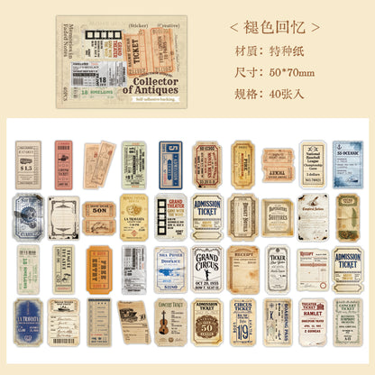 [2601-191] Vintage Collector Life Sticker Set