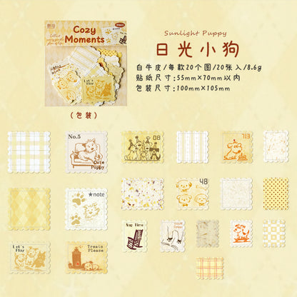 [2603-011] White Kraft Embossed Stamp Stickers 6 Styles
