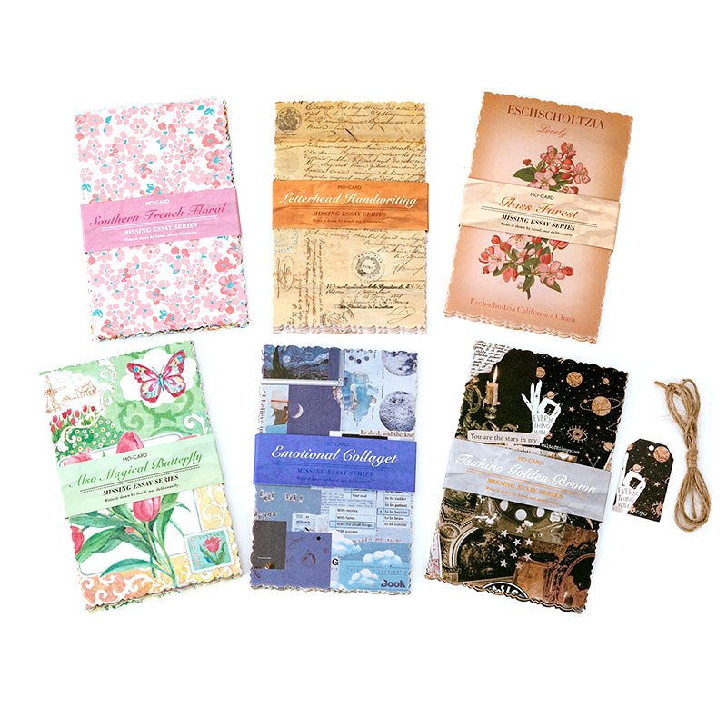 [2601-149] Vintage Botanical Collage Paper – “Memoir Garden” Journal Background Sheets (6 Designs)
