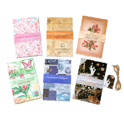 [2601-149] Vintage Botanical Collage Paper – “Memoir Garden” Journal Background Sheets (6 Designs)