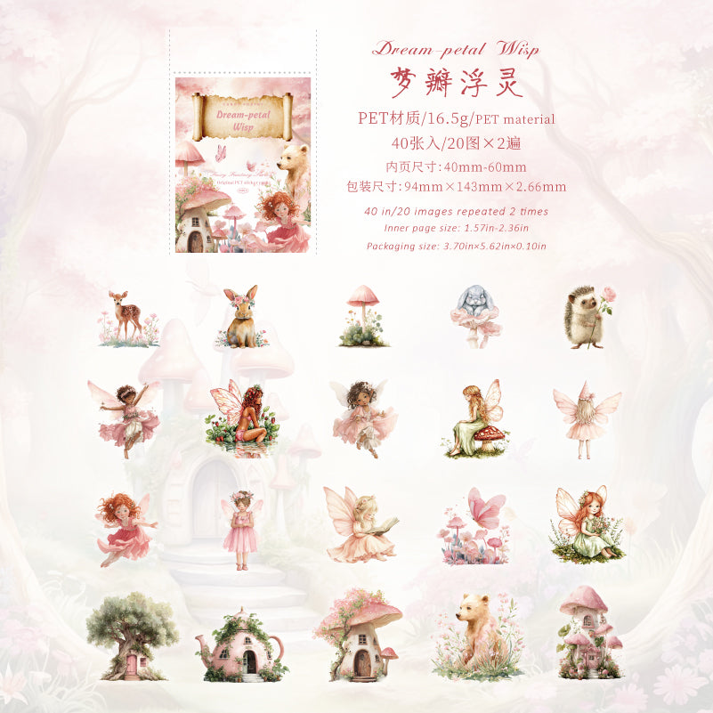 [2603-105] Fantasy Fairy Cartoon PET Stickers 6 Styles