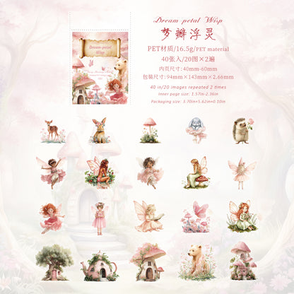 [2603-105] Fantasy Fairy Cartoon PET Stickers 6 Styles