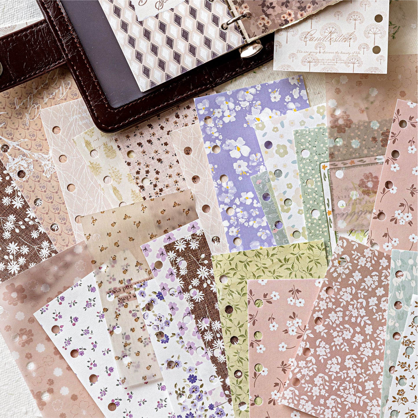 [2603-084] Korean Style Floral Journal Background Paper 6 Styles