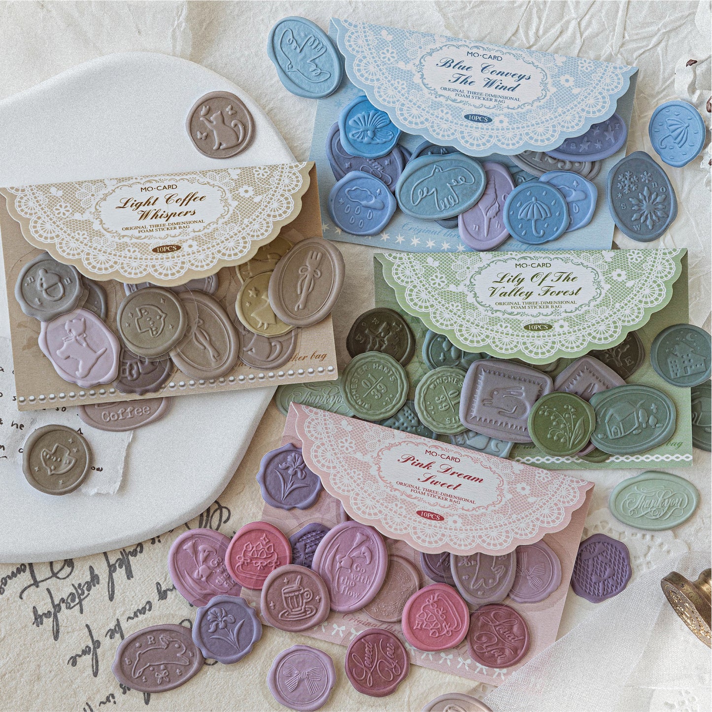 [2601-189] Mo Card Wax Seal Style PVC Stickers