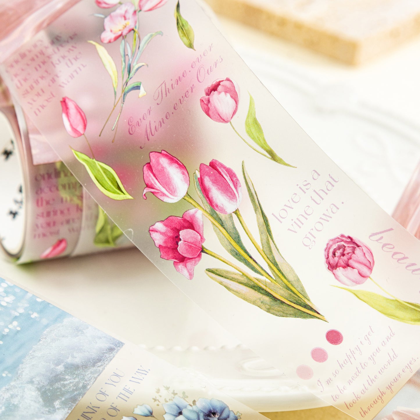 [2601-234] Leisure Time Series Botanical PET Washi Tape Journal Decoration 6 Styles