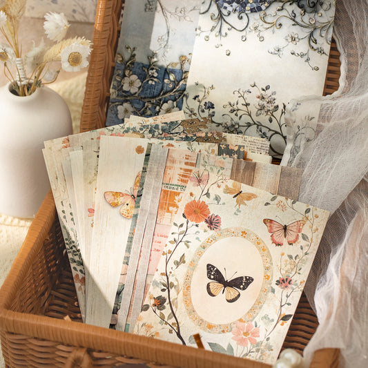 [2603-044] Floral Background Ephemera Book 6 Styles