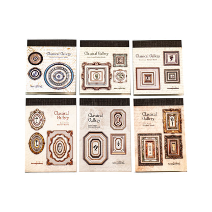 [2603-006] Vintage Museum Die Cut Frame Sticker Book 6 Styles