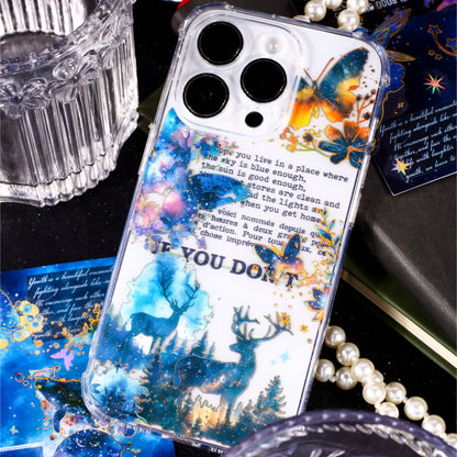 [2601-147] Galaxy Ocean Foil Stickers – Starry Fish & Jellyfish Collage Set (6 Designs)