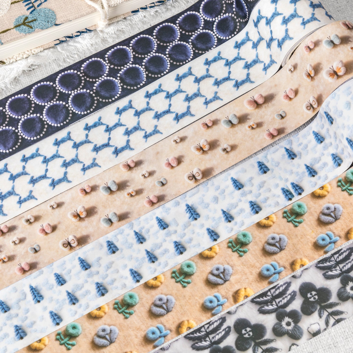 [2603-034] Plush Theme Seamless Washi Tape 6 Styles