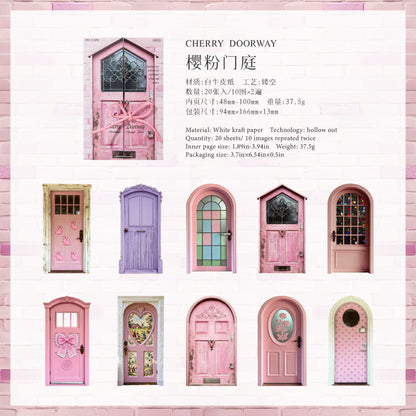 [2602-026] Vintage Door Frame Collage Stickers 6 Styles