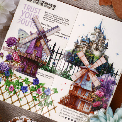 [2603-013] Vintage Countryside Windmill Stickers 6 Styles