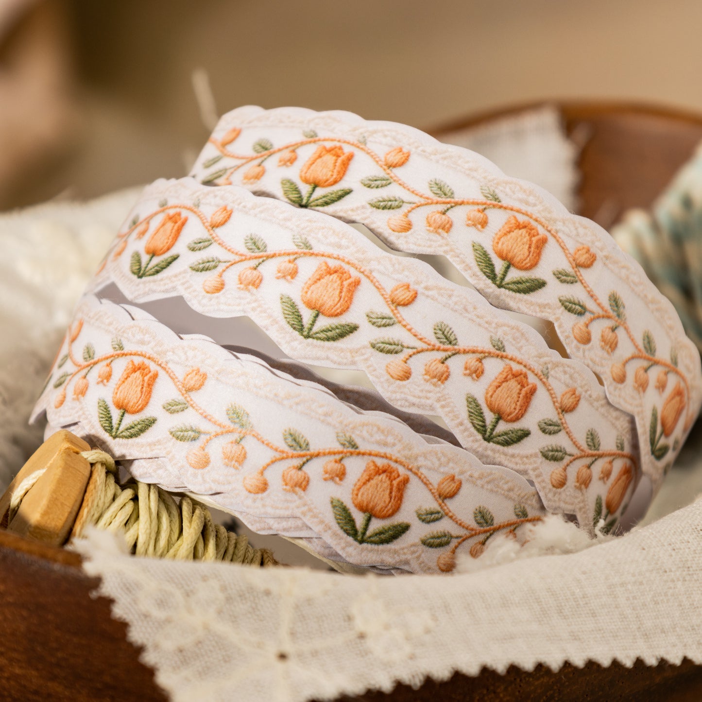 [2601-179] Qibian Collection – Embroidered-Style Decorative Tape Set (4 Designs)