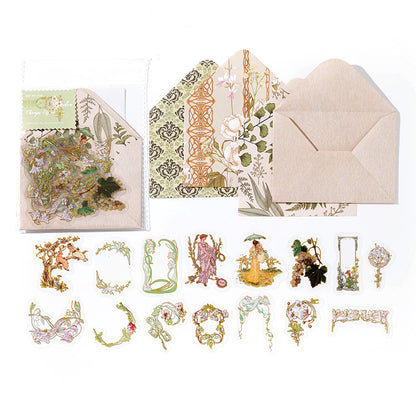 [2602-031] Vintage Garden Envelope PET Stickers