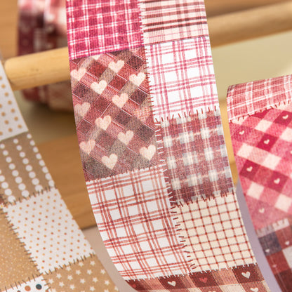 [2603-079] Kraft Patchwork Washi Tape 4 Styles
