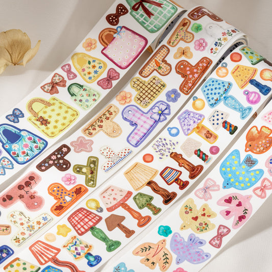 [2601-235] Everyday Objects Series Synthetic Paper Washi Tape Journal Stickers 4 Styles