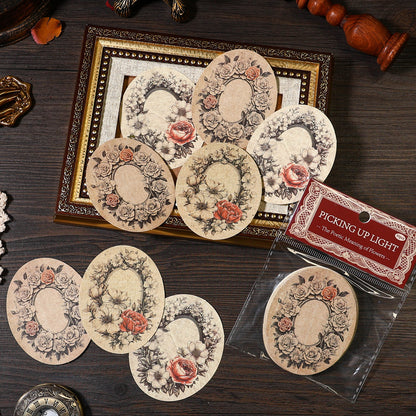 [2601-166] Poetic Blooms – Vintage Floral Frame Stickers (4 Designs)