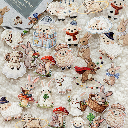 [2602-023] Embroidered Puppy Animal Stickers 40 Sheets