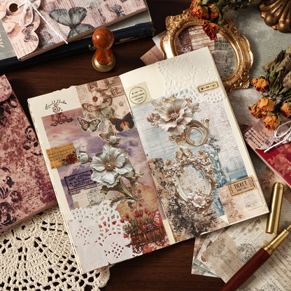 [2601-222] Deep Imprint Series Vintage Texture Journal Paper Set 30 Sheets