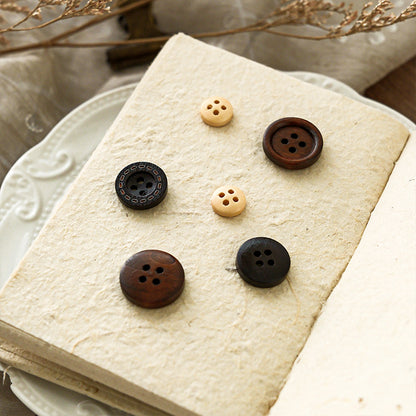[2601-206] Handwritten Fabric Button Pack 4 Styles