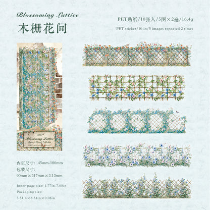 [2602-030] Floral Fence PET Background Stickers