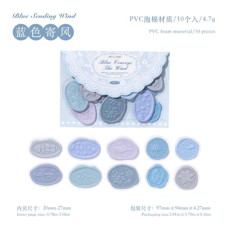 [2601-189] Mo Card Wax Seal Style PVC Stickers