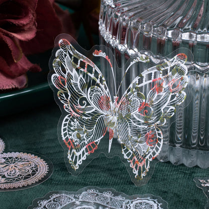 [2603-042] Floral Lace PET Decorative Stickers 8 Styles