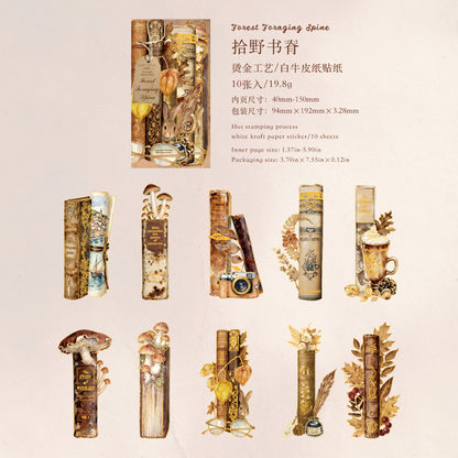 [2602-025] Vintage Gold Foil Bookmark Stickers 3 Styles