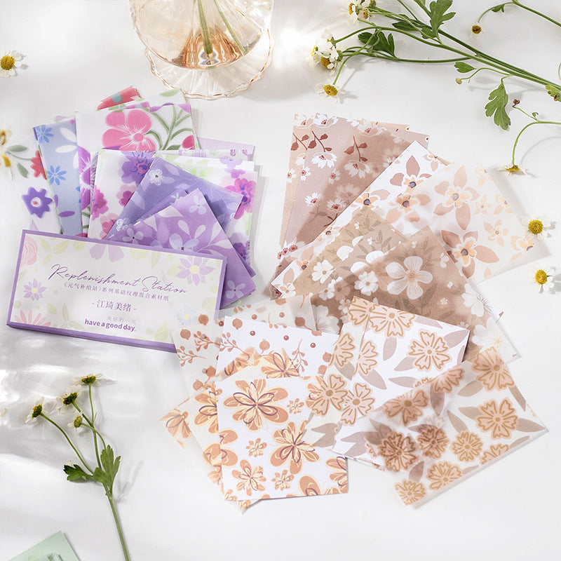 [2603-109] Pastel Texture Journal Collage Paper 8 Styles