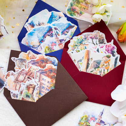 [2603-077] Vintage Travel Collage Stickers 6 Styles