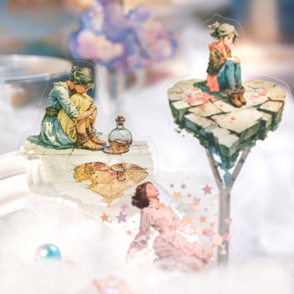 [2603-089] Fantasy Outdoor Figure PET Stickers 4 Styles