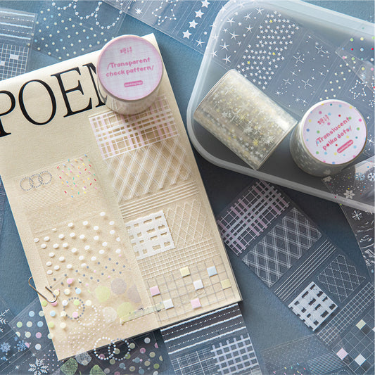 [2602-018] Transparent PET Deco Tape Set 4 Styles