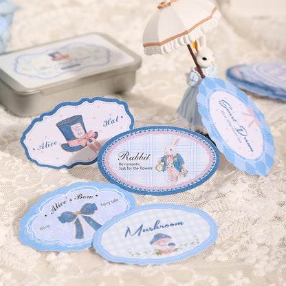 [2601-182] Alice Sweet Dream Sticker Box Set – 6 Designs, 20 Sheets, Fairy Tale Journal Stickers