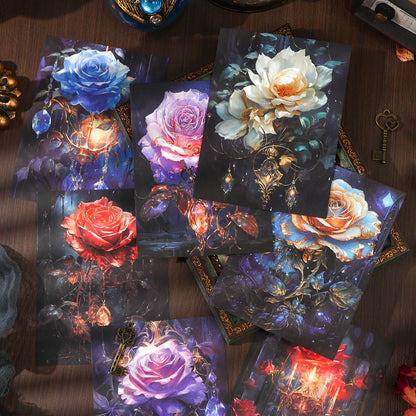 [2601-173] Shadow Rose – Gothic Vintage Rose Card & Sticker Set (4 Designs)