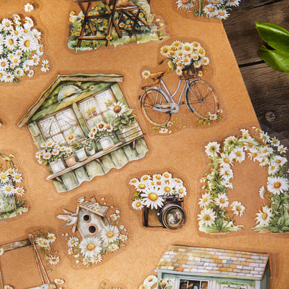 [2602-028] Floral Scene PET Collage Stickers