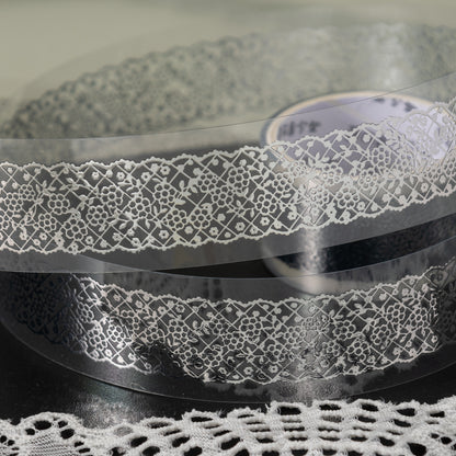 [2601-175] Silver Lace Isle – Foil-Embossed PET Border Tape Set (6 Designs)
