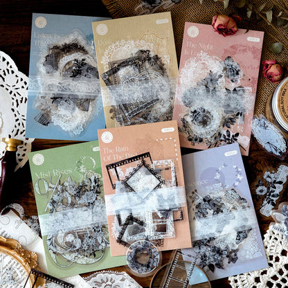 [2601-153] Vintage Butterfly PET Stickers – “Drunken Ink & Mist” Collage Series