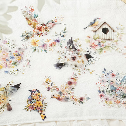 [2603-016] Floral PET Decorative Stickers 6 Styles