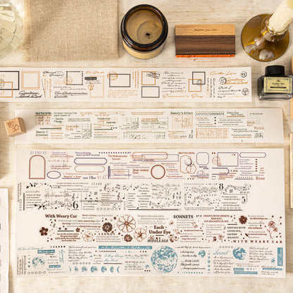 [2603-073] Vintage Poetry Text Collage Tape 6 Styles