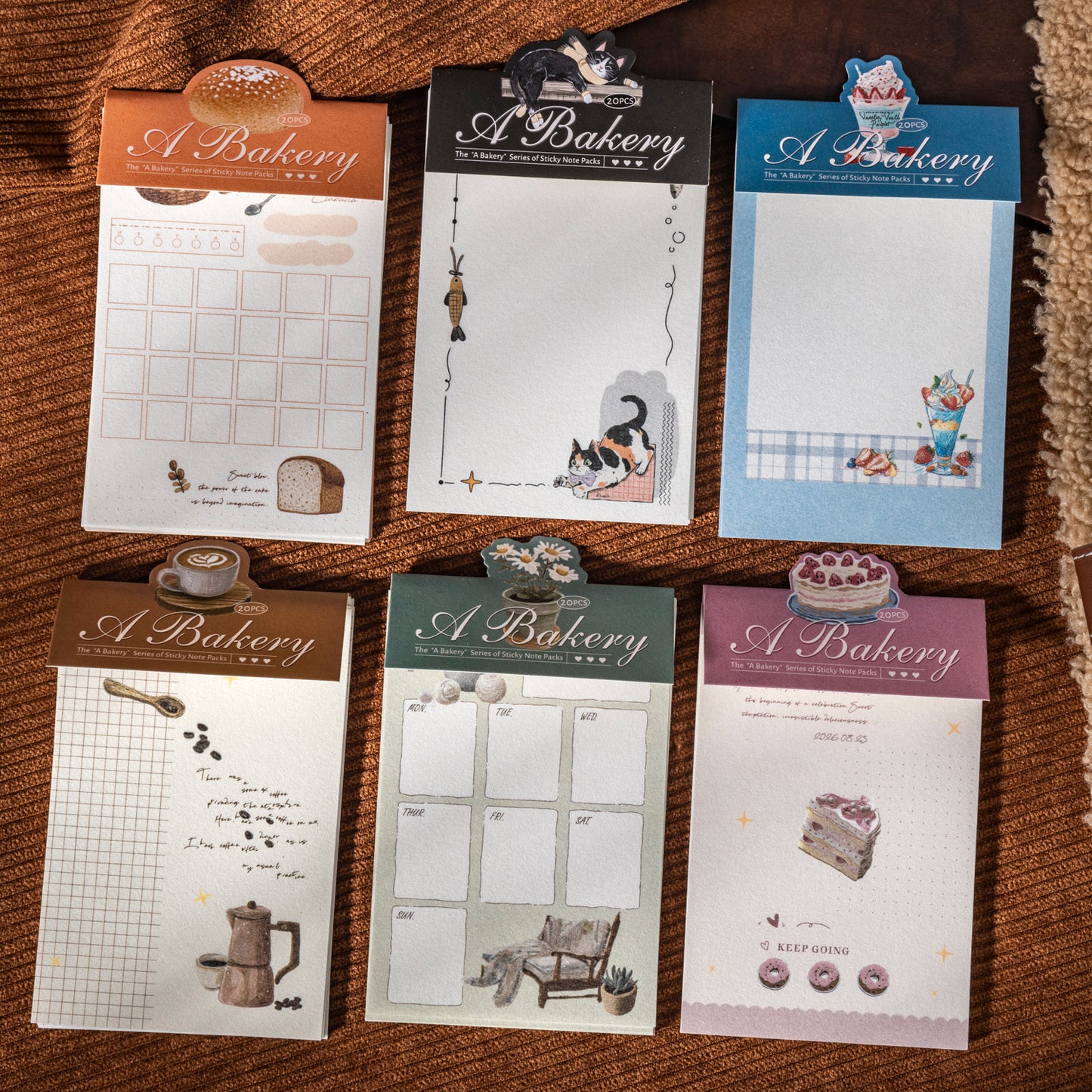 [2601-180] A Little Bakery – Memo Pad Collage Sticker Set (6 Designs)