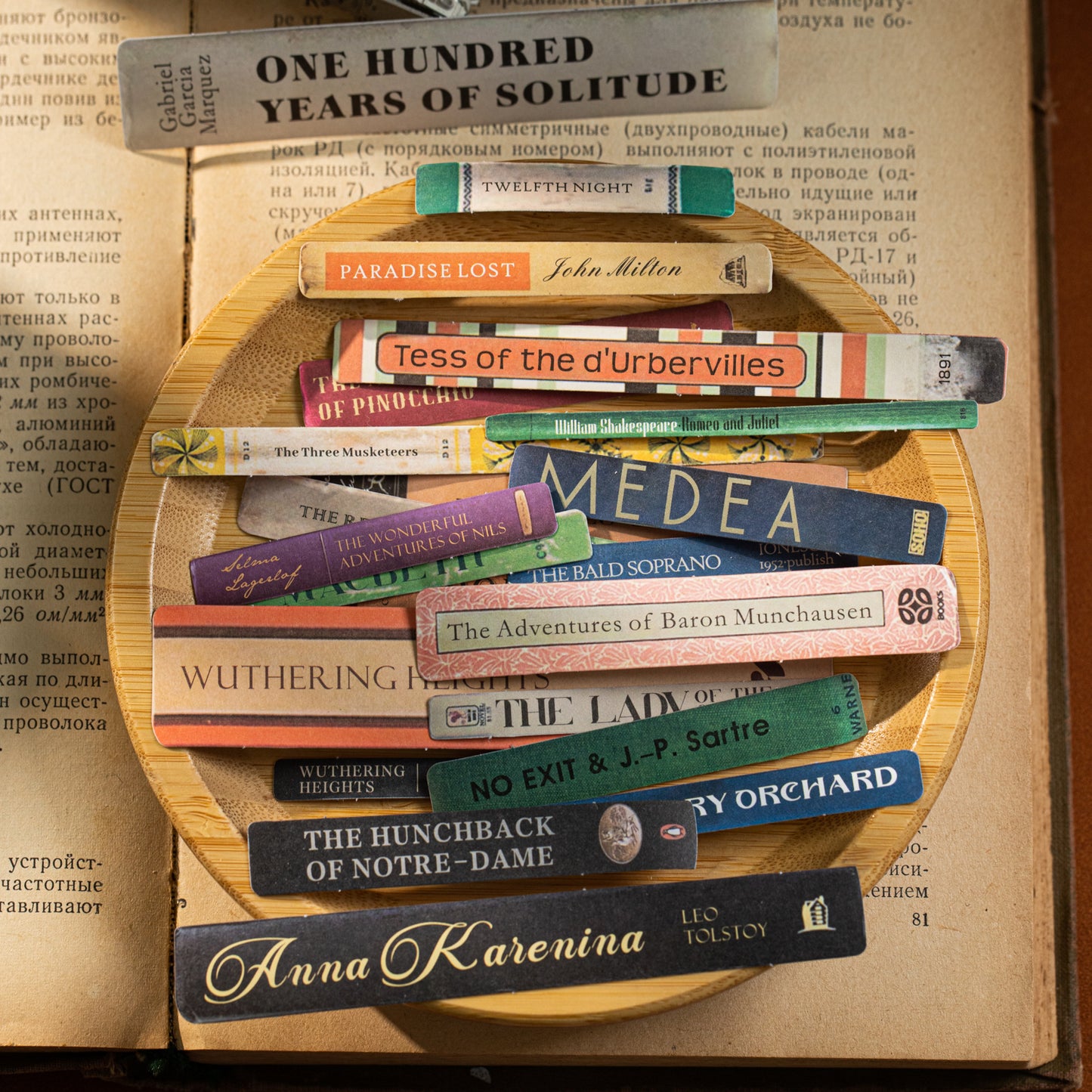[2603-142] Vintage Book Page Journal Stickers 4 Styles