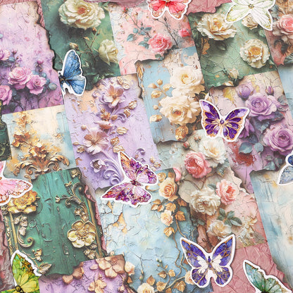 [2601-239] Vintage Floral Butterfly Collage Paper 4 Styles