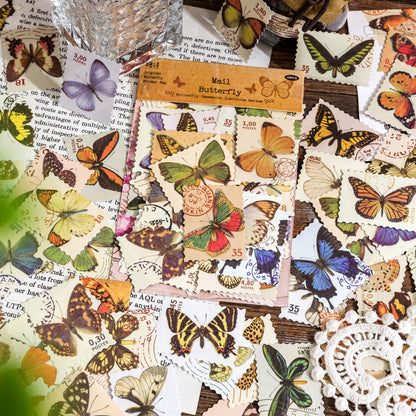 [2602-007] Butterfly Collage Journal Stickers 6 Styles