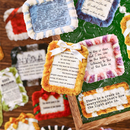 [2603-107] Embroidered Patch Journal Collage Stickers 6 Styles