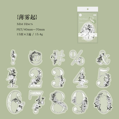 [2601-153] Vintage Butterfly PET Stickers – “Drunken Ink & Mist” Collage Series