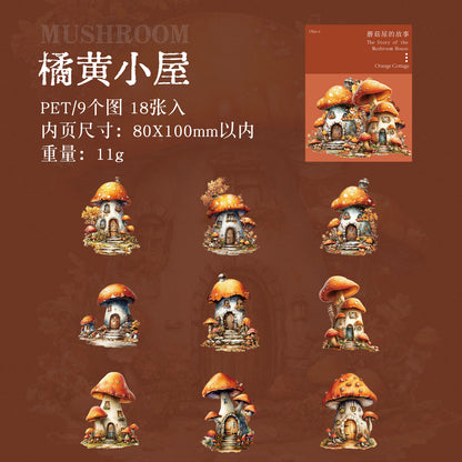[2601-200] Dark Enchantment Mushroom House Story PET Stickers
