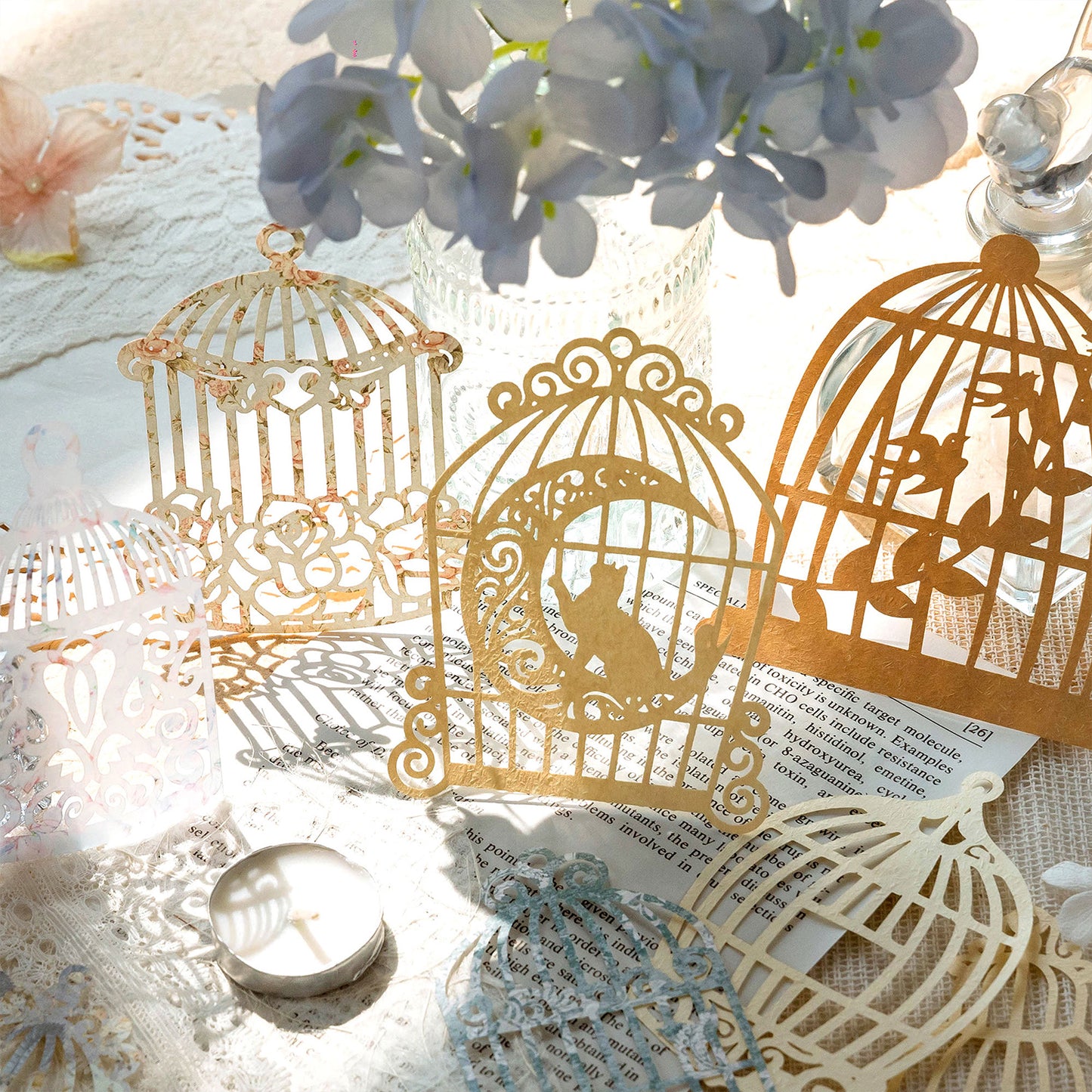 [2603-094] Romantic Lace Frame Journal Collage Stickers 6 Styles
