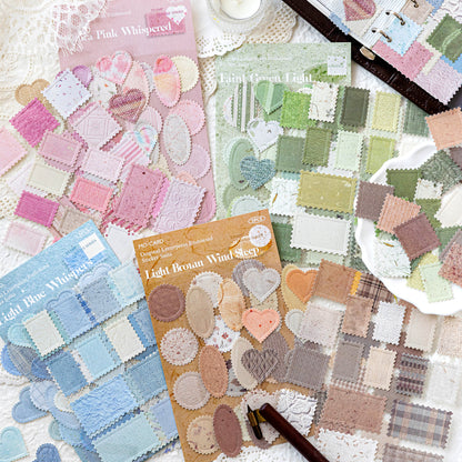 [2602-017] Embossed Kraft Paper Sticker Set 4 Styles