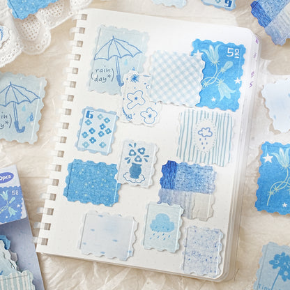 [2603-011] White Kraft Embossed Stamp Stickers 6 Styles