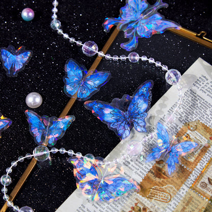 [2603-087] Iridescent Butterfly PET Decorative Stickers 8 Styles